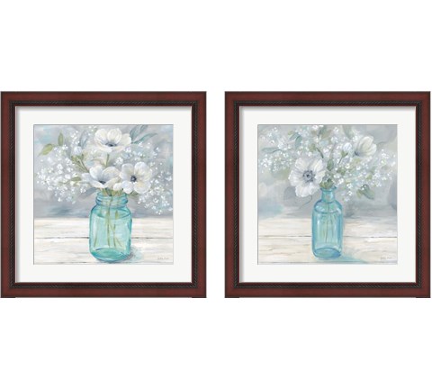 Vintage Jar Bouquet 2 Piece Framed Art Print Set by Cynthia Coulter