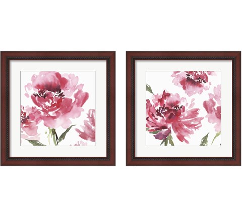 Crimson Blossoms 2 Piece Framed Art Print Set by Isabelle Z