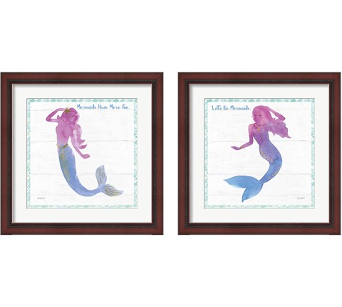 Mermaid Friends 2 Piece Framed Art Print Set by Jenaya Jackson