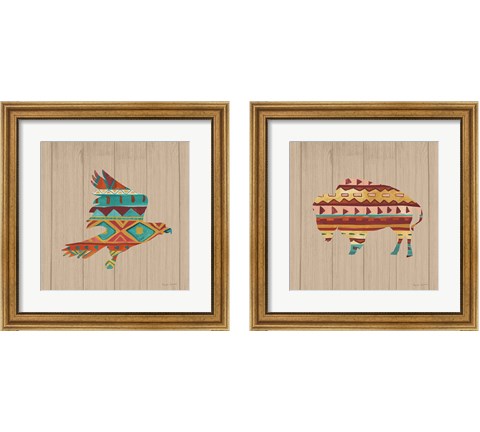 Southwestern Vibes on Walnut 2 Piece Framed Art Print Set by Farida Zaman