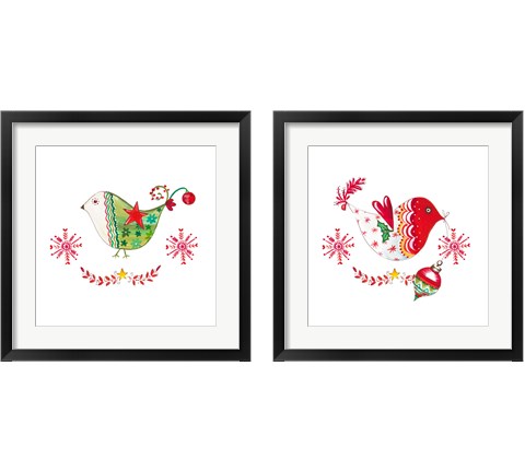 Christmas Dove 2 Piece Framed Art Print Set by Ani Del Sol