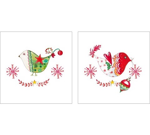 Christmas Dove 2 Piece Art Print Set by Ani Del Sol
