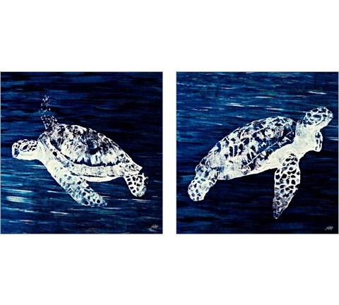 Swim Along 2 Piece Art Print Set by Julie DeRice