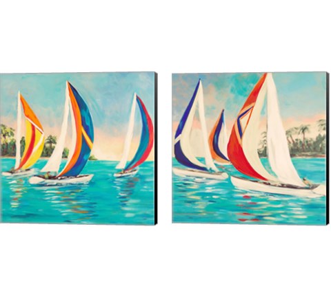 Sunset Sails 2 Piece Canvas Print Set by Julie DeRice