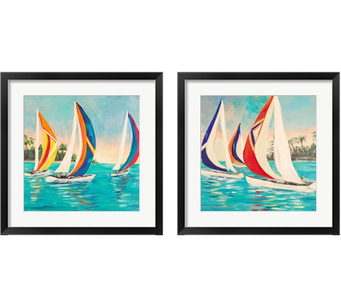 Sunset Sails 2 Piece Framed Art Print Set by Julie DeRice