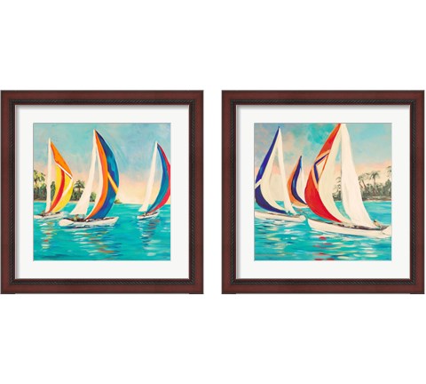 Sunset Sails 2 Piece Framed Art Print Set by Julie DeRice