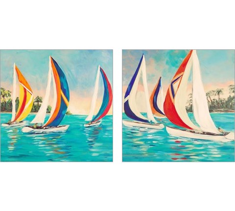 Sunset Sails 2 Piece Art Print Set by Julie DeRice
