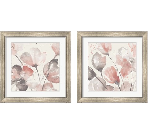 Neutral Pink Floral  2 Piece Framed Art Print Set by Lanie Loreth