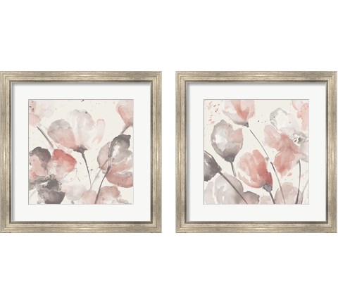 Neutral Pink Floral  2 Piece Framed Art Print Set by Lanie Loreth