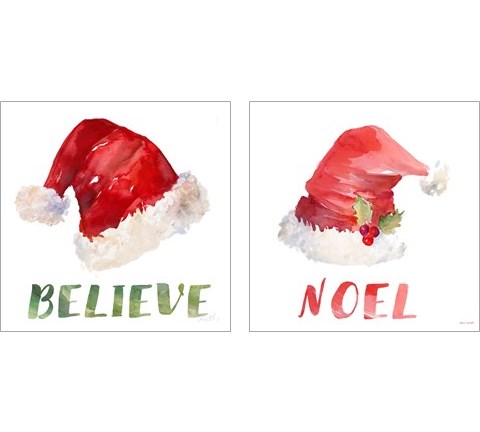 Holiday Hat Sentiment 2 Piece Art Print Set by Lanie Loreth