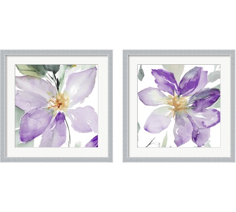 Clematis in Purple Shades 2 Piece Framed Art Print Set by Lanie Loreth