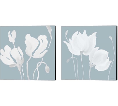 White Floral Sway 2 Piece Canvas Print Set by Lanie Loreth