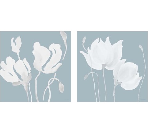 White Floral Sway 2 Piece Art Print Set by Lanie Loreth
