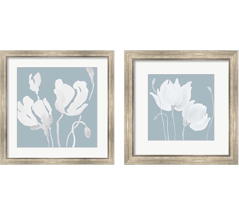 White Floral Sway 2 Piece Framed Art Print Set by Lanie Loreth