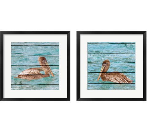 Wood Pelican 2 Piece Framed Art Print Set by Kathy Mansfield