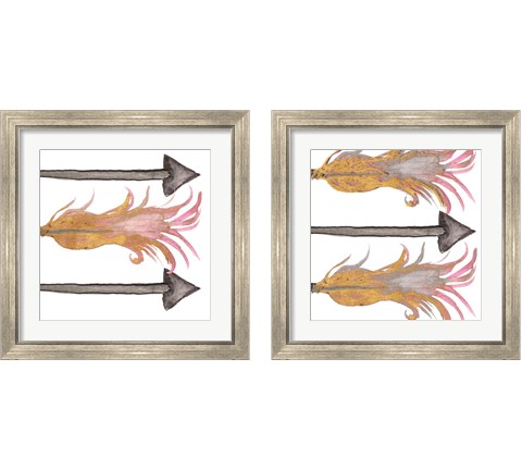 Feathers And Arrows 2 Piece Framed Art Print Set by Elizabeth Medley