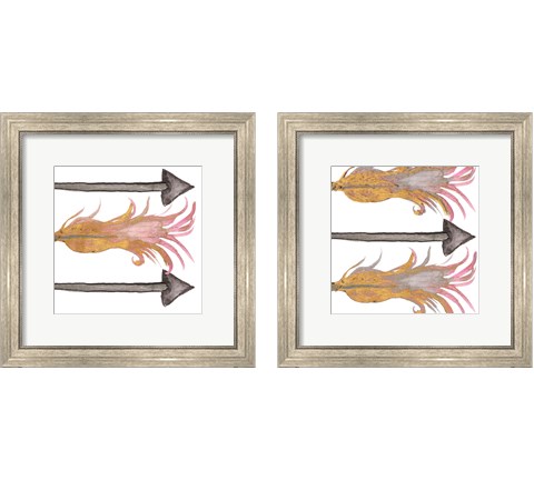 Feathers And Arrows 2 Piece Framed Art Print Set by Elizabeth Medley