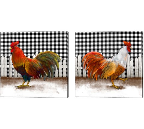 Morning Rooster 2 Piece Canvas Print Set by Dan Meneely