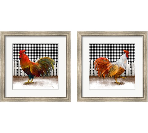 Morning Rooster 2 Piece Framed Art Print Set by Dan Meneely