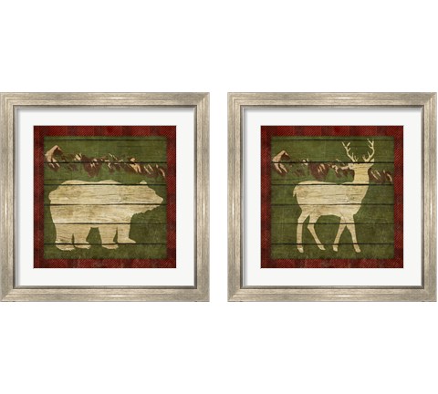 Rustic Nature on Plaid 2 Piece Framed Art Print Set by Andi Metz
