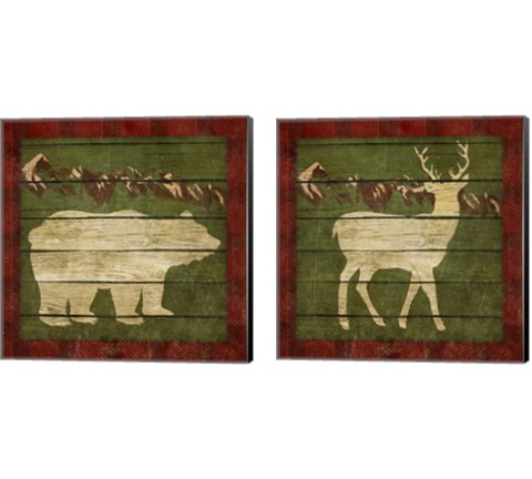 Rustic Nature on Plaid 2 Piece Canvas Print Set by Andi Metz