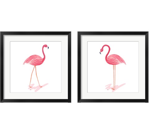 Flamingo Walk 2 Piece Framed Art Print Set by Andi Metz