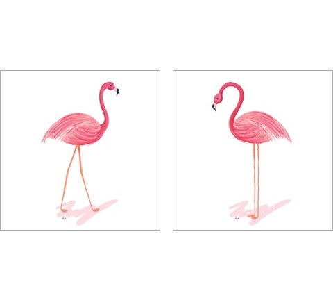 Flamingo Walk 2 Piece Art Print Set by Andi Metz