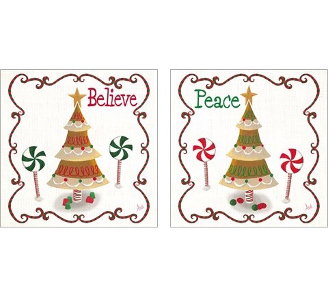 Gingerbread Forest 2 Piece Art Print Set by Andi Metz