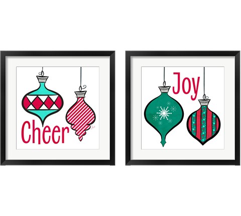 Joyful Christmas Ornaments 2 Piece Framed Art Print Set by Andi Metz