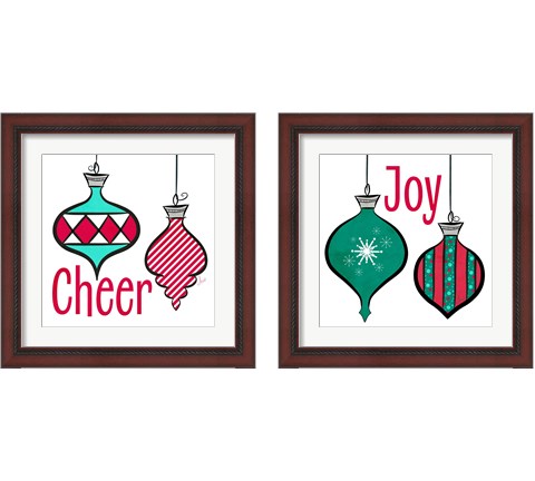 Joyful Christmas Ornaments 2 Piece Framed Art Print Set by Andi Metz