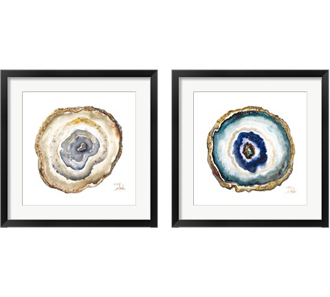 Agate Watercolor 2 Piece Framed Art Print Set by Patricia Pinto