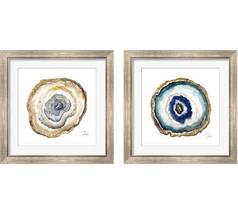 Agate Watercolor 2 Piece Framed Art Print Set by Patricia Pinto