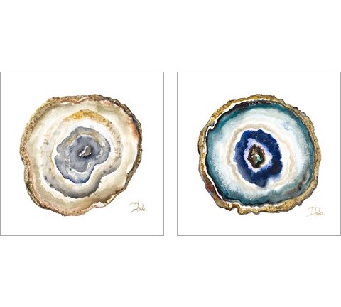 Agate Watercolor 2 Piece Art Print Set by Patricia Pinto