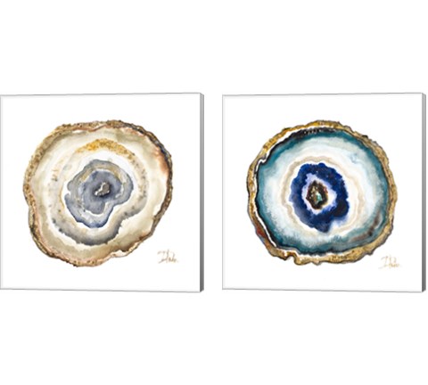 Agate Watercolor 2 Piece Canvas Print Set by Patricia Pinto