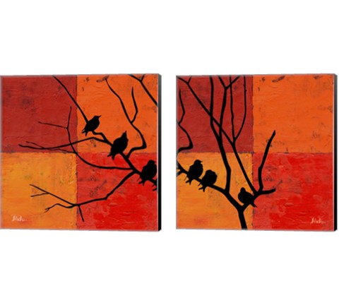 Three Birdies 2 Piece Canvas Print Set by Patricia Pinto