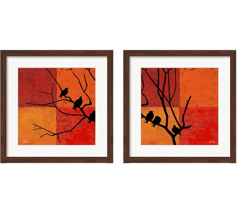 Three Birdies 2 Piece Framed Art Print Set by Patricia Pinto