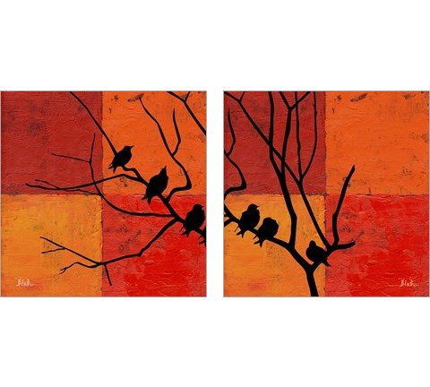 Three Birdies 2 Piece Art Print Set by Patricia Pinto