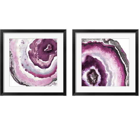 Pink Agate 2 Piece Framed Art Print Set by Patricia Pinto