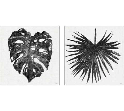 Dark Leaf Palm 2 Piece Art Print Set by Patricia Pinto