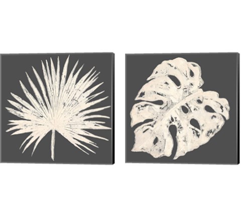 Sophisticated Palm Leaf  2 Piece Canvas Print Set by Patricia Pinto