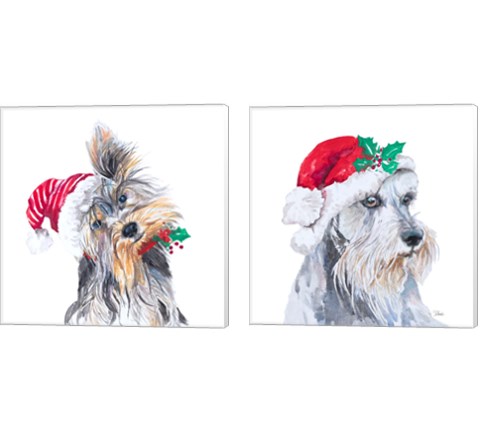 Holiday Dog 2 Piece Canvas Print Set by Patricia Pinto