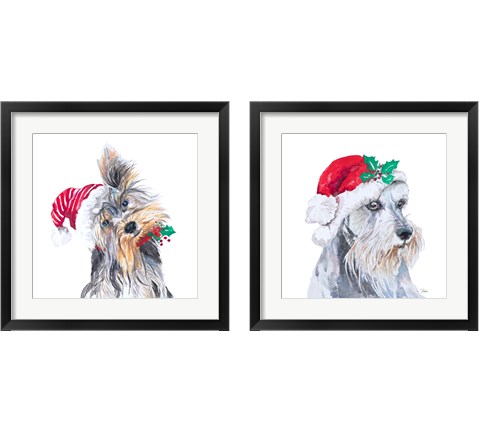 Holiday Dog 2 Piece Framed Art Print Set by Patricia Pinto