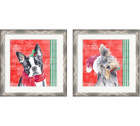 Holiday Puppy 2 Piece Framed Art Print Set by Patricia Pinto