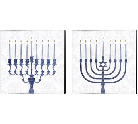 Sophisticated Hanukkah 2 Piece Canvas Print Set by Victoria Borges