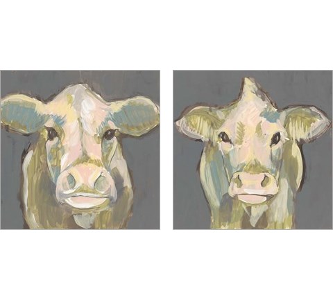 Blush Faced Cow 2 Piece Art Print Set by Jennifer Goldberger
