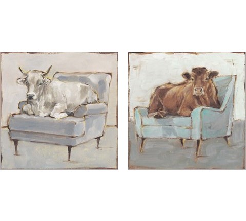 Moo-ving In 2 Piece Art Print Set by Ethan Harper