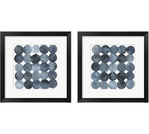 Blue Grey Density 2 Piece Framed Art Print Set by Emma Scarvey