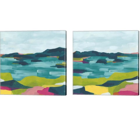 Kaleidoscope Coast 2 Piece Canvas Print Set by June Erica Vess