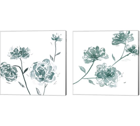 Traces of Flowers 2 Piece Canvas Print Set by Melissa Wang