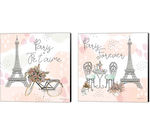 Sweet Paris  2 Piece Canvas Print Set by Laura Marshall
